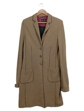 White Label Damen Blazer Braun Wolle Klassisch Strukturmuster Gr. 42 XL