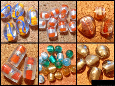 Silberfolie Glasperlen silverfoil Lampwork div. Sets Mischungen Mix