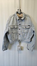 Revils Golden Denim Vtg Damen Jeansjacke Blau Size L siehe Maße FT012