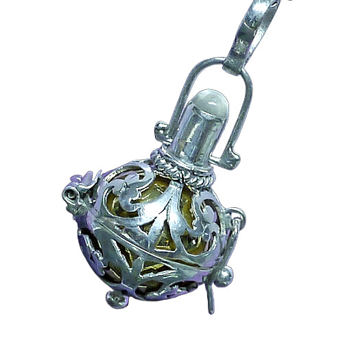 925 silber klangkugel - silber,