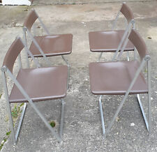 4er Set Interlübke Klappstühle F.Hero K.Odermatt braun chrom 70er Jahre Designer