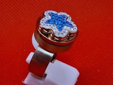 Edelstahl Ring Chunk Mit Zirkonia Strass Stein Druckknopf Hingucker Gr 18