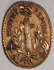 Medaille Metall-Plakette Helvetische Republik Wappen Pin-Verschluss Schweiz Rudi