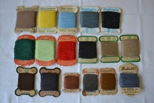 Konvolut 17 Kärtchen DDR Stopfgarn Stopfwolle 60er/70er Deko