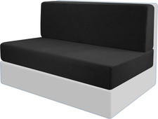 2 Stück Camper Kissenbezüge Schwarz RV-Sitzbezüge Stretch