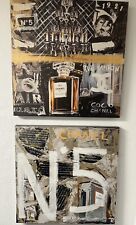 Leinwand Bild 60x60x5 COCO CHANEL No. 5 PARFUM Wandbild Modern 2 Stück