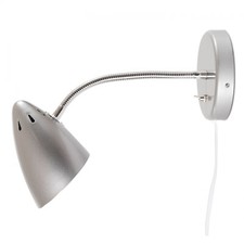 Wandlampe Wandleuchte Retro Vintage Design Schwenkarm Metall Silber MEGA SALE