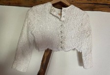 Spitzen Bolero geschneidert Kurzjäckchen Brautjungfer weiß Damen  neuwertig