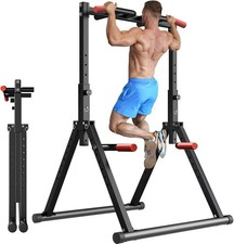 Fitness Power Tower – Klimmzug & Dip – Verstellbar – Heimtraining Stahl