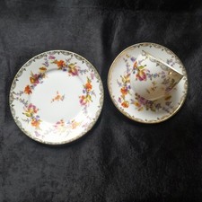 Beyer & Bock* 1 Teegedeck* 3 tlg.* Blumen-Muster*Goldrand*gebraucht *