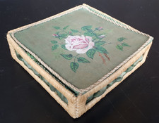 antik 15cm stoff stroh schmuck