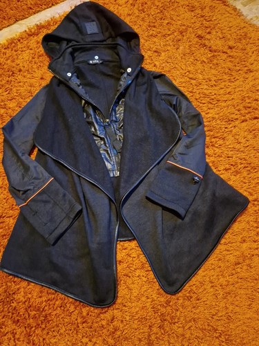 Jacke long zipfellook schwarz - long, schwarz/