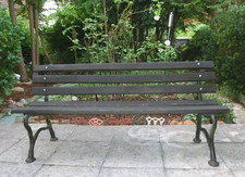 Gusseiserne Parkbank/Gartenbank/Knüppelbank aus der Zeit um 1920, Original Antik