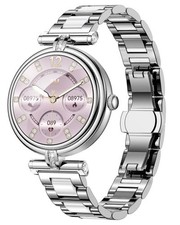 Smartwatch Damen Silber Fitness Tracker IP68 Wasserdicht Edelstahl Smart Watch