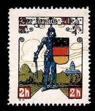 Spendenmarke 2h Soldat mit Wappenschild