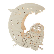 Fensterbild "Eulenmutter mit