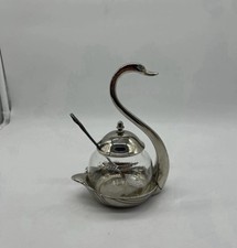 Schwan Kanne Zucker Dose Silber