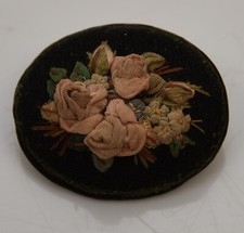 Biedermeier stoff brosche - biedermeier,