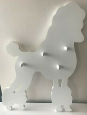 Schmuckhalter Wand Dekoration Pudel Hund 4 Haken Holz Armband Ketten Geschenk