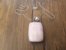 Rose Quarz Edelstein 925 Silber Overlay Handmade Anhänger Halskette