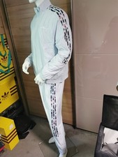 Adidas Trainingsanzug IY9980+IY9879 NEU GRÖßE L/L Hellblau Grau  Streifen Bund