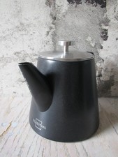 Isolier-Teekanne Kanne Doppelwandig Deckel Sieb Schwarz Edelstahl 1 l SILBERTHAL