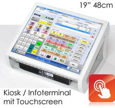 19" 48cm MONITOR USB 3M MIT TOUCHSCREEN f.WINDOWS XP 7 10 11 12V NETZ HELLGRAU