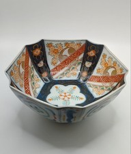 Alte Imari Arita Japan 10 Eckige Schale Seltene Form Um 1900 Meiji Period