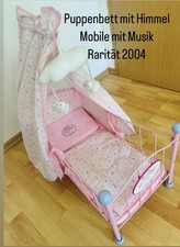 Baby Annabell-Puppenbett Himmel-Mobile Musik-Matratze Decke+Kissen-VINTAGE 2004