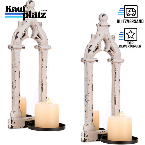 Wandkerzenhalter vintage weiß - wandkerzenhalter,