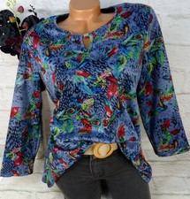 New Jersey Shirt Tunika Bluse Pulli Top Lagenlook Designer Kurz Damen XXL 46 48