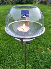 Leonardo Kerzenhalter 2Stk 1m Glas EDELSTAHL Garten