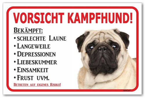 Adrileo schild vorsicht mops - -,