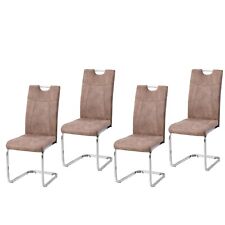 Esszimmerstuhl KellyC 4er-Set Braun Schwingstuhl Freischwinger HTI-Living