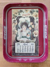 Coca-Cola / Blech Serviertablett / Kalendar April 1901 (Repro)