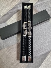 Armband Herren Lederarmband 2er Set Magnetverschluss Schmuck Schachtel Geschenk