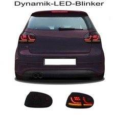 LED Rückleuchten Leuchten hinten LAUFLICHT Blinker schwarz Satz für VW Golf 5 V