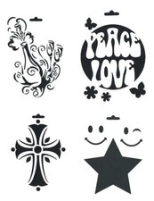 1 Schablone Sekt Peace  A5 für Wand Fenster Textil  Heike Schäfer