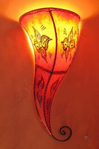 Orientalische leder wandlampe - orientalische, leder-wandlampe