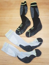 2 Paar Skisocken 35 bis 38 schwarz grau gelb