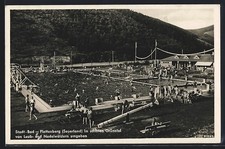 AK Plettenberg /Sauerland, Stadt-Bad von Laub- und Nadelwäldern umgeben 1940 