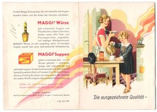 Werbebillet Maggi-Würze und Maggi-Suppen, Mutter mit Kind in der Küche 