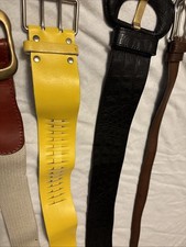 Gürtel Set Braun Gelb Schmal Breit Taille Hüfte Leder 70-80cm Edel Vintage Retro