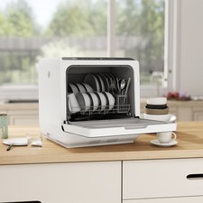 HOMCOM Mini Geschirrspüler Freistehend Tischgeschirrspüler mit 4 Maßgedecke