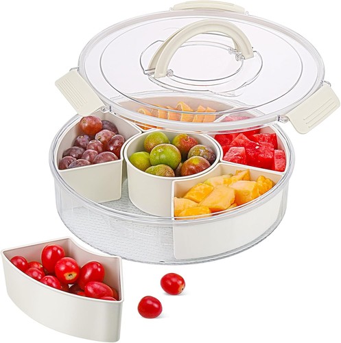 Runde snackbox mit fächern - runde,
