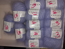 130g / 13x Live Jaeger Wolle 70% Angora flieder hochflauschig wie 100% Angora