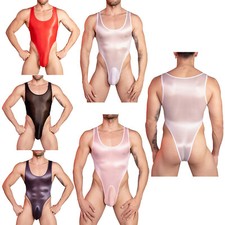 Herren Overall Tempting Body Rundhalsausschnitt Catsuit Sissy Trikot Gay Sheer