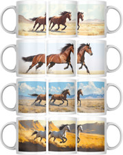 HORSES Pferd  Tasse Becher 3D  Keramiktasse Geschenk Kaffeetasse Mug Kinder