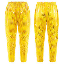 Mädchen Jungen Pailletten Hose Kinder Glänzend Haremshose Hip-Hop Jazz Tanzhose