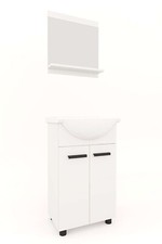 WELLTIME Badmöbel-Set Badmöbel-Set Paulo, mit Waschbecken Gäste WC Bad